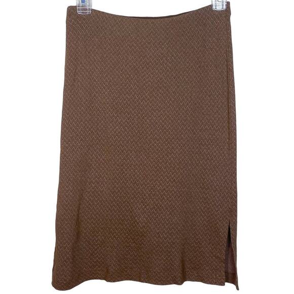 Vintage Y2K Parallel Brown & Pink Chevron Pencil Skirt - Picture 2 of 7